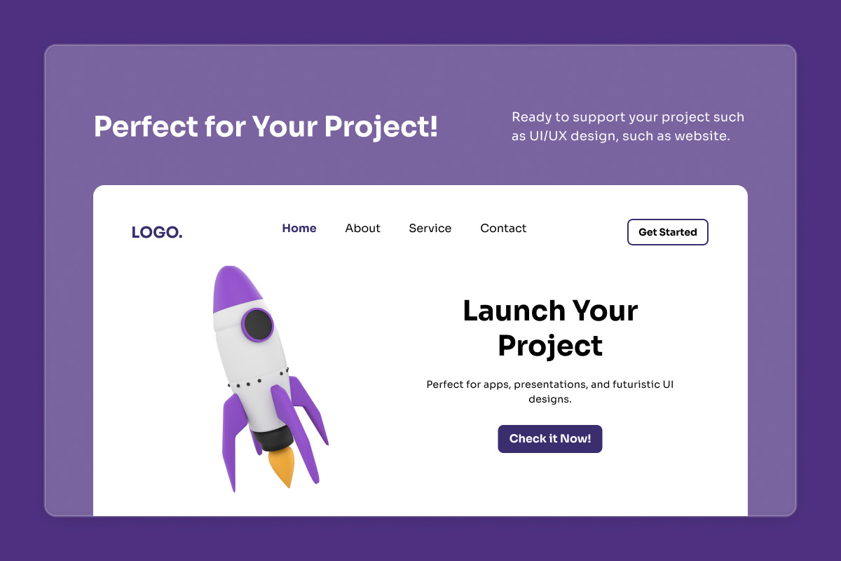 Rocket Launch & Spacecraft 3D Icons, a Technology Illustration by twinstd (Photo 5 of 6)