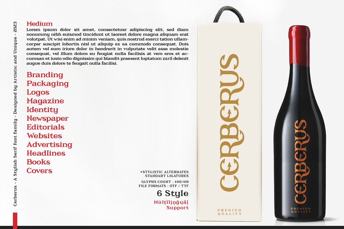Cerberus - Serif font family, a Serif Font by Artistic & Unique (Photo 11 of 15)