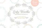 Oval Leaf Botanical Wreath Clip Art, an Illustration by k.becca (Thumbnail 1 of 4)