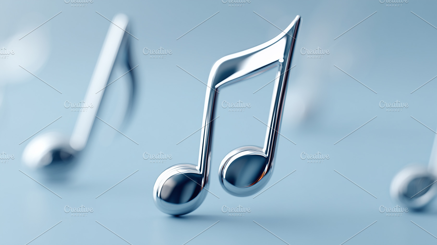 Shiny metallic musical note stands, an Arts & Entertainment Photo by MistyDay