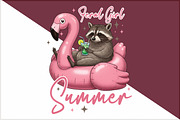 Feral Girl Summer Raccoon Png, an Illustration by Sublimation Artist (Thumbnail 3 of 6)