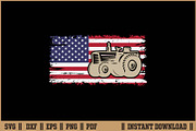 Farm Tractors USA Flag Farmer SVG, a Work Illustration by Handy Arts Studio (Thumbnail 1 of 3)