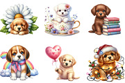 Whimsical Puppy Clipart, an Illustration by DreamArtGraphic (Thumbnail 4 of 4)