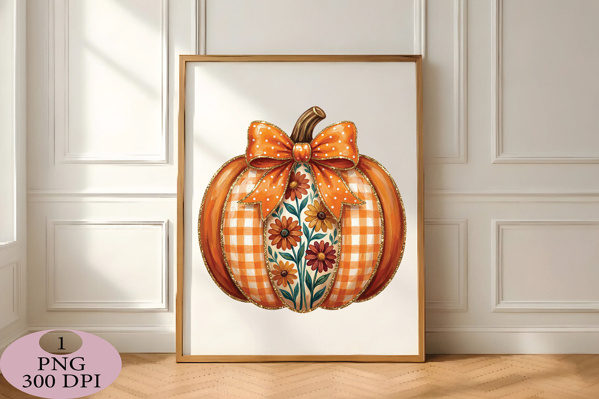 Preppy Floral Fall Pumpkin Png, an Illustration by Daily.Designs (Photo 3 of 5)