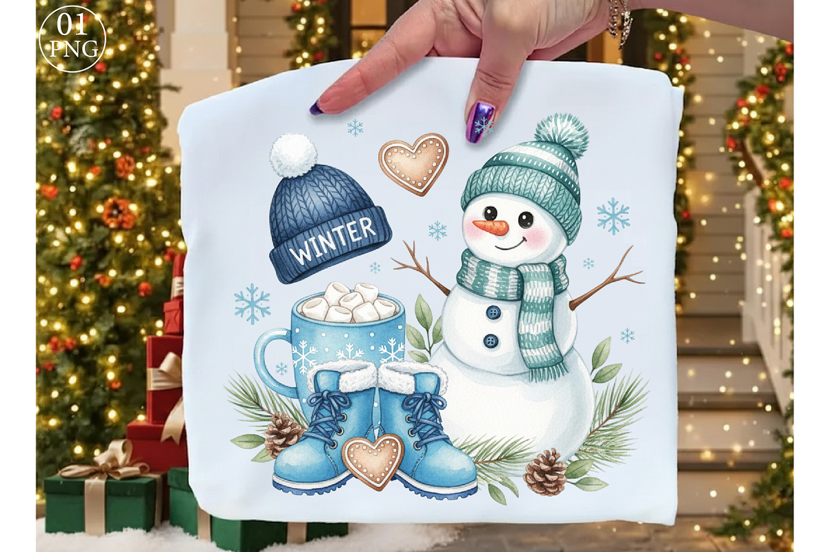 Funny Cute Snowman Png Christmas PNG, an Illustration by Libby Wishes (Photo 1 of 7)