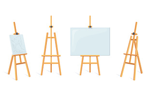 Wooden easels. Stand easels, wood, an Illustration by Stock-Smart-Start