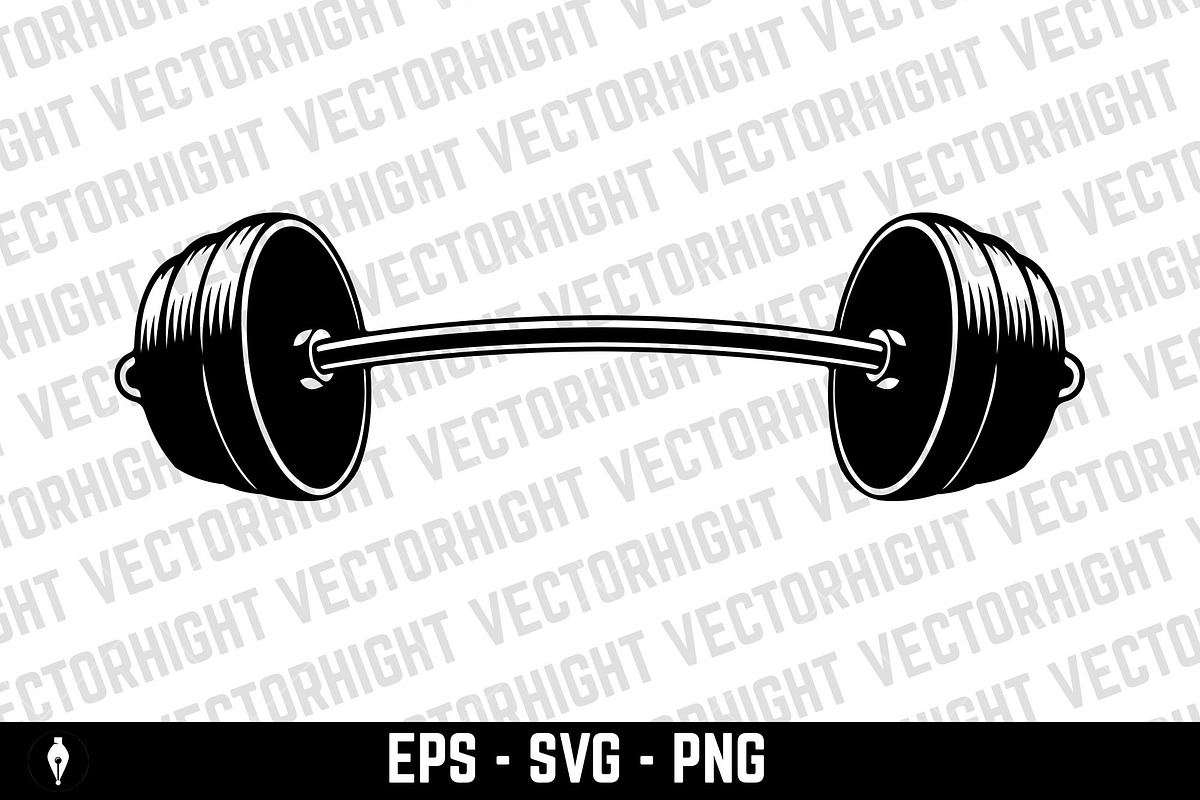 Illustration of gym barbell, an Object Illustration by Vectorhight