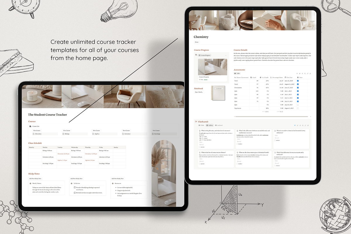 Notion Student Course Tracker, a Websites & App Template by Asha Glenn Design Studio (Photo 2 of 9)