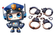 Watercolor Cute Police Clipart, a Graphic by CitraGraphics (Thumbnail 4 of 4)