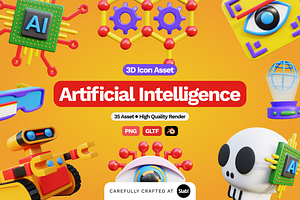 3D Artificial Intelligence Icon