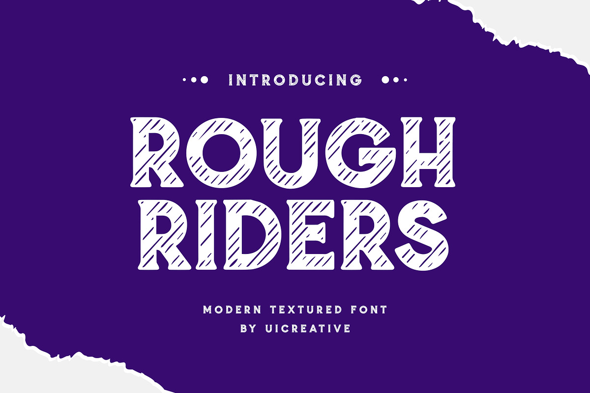 Rough Riders Modern Textured Font, a Serif Font by UICreative (Photo 1 of 13)