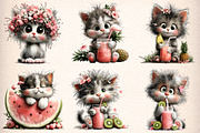 Whimsical Summer Cat Clipart Bundle, an Illustration by Digital Artistic99 (Thumbnail 2 of 9)