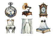 Antique Halloween Ghost Clipart, an Illustration by Daily.Designs (Thumbnail 3 of 5)