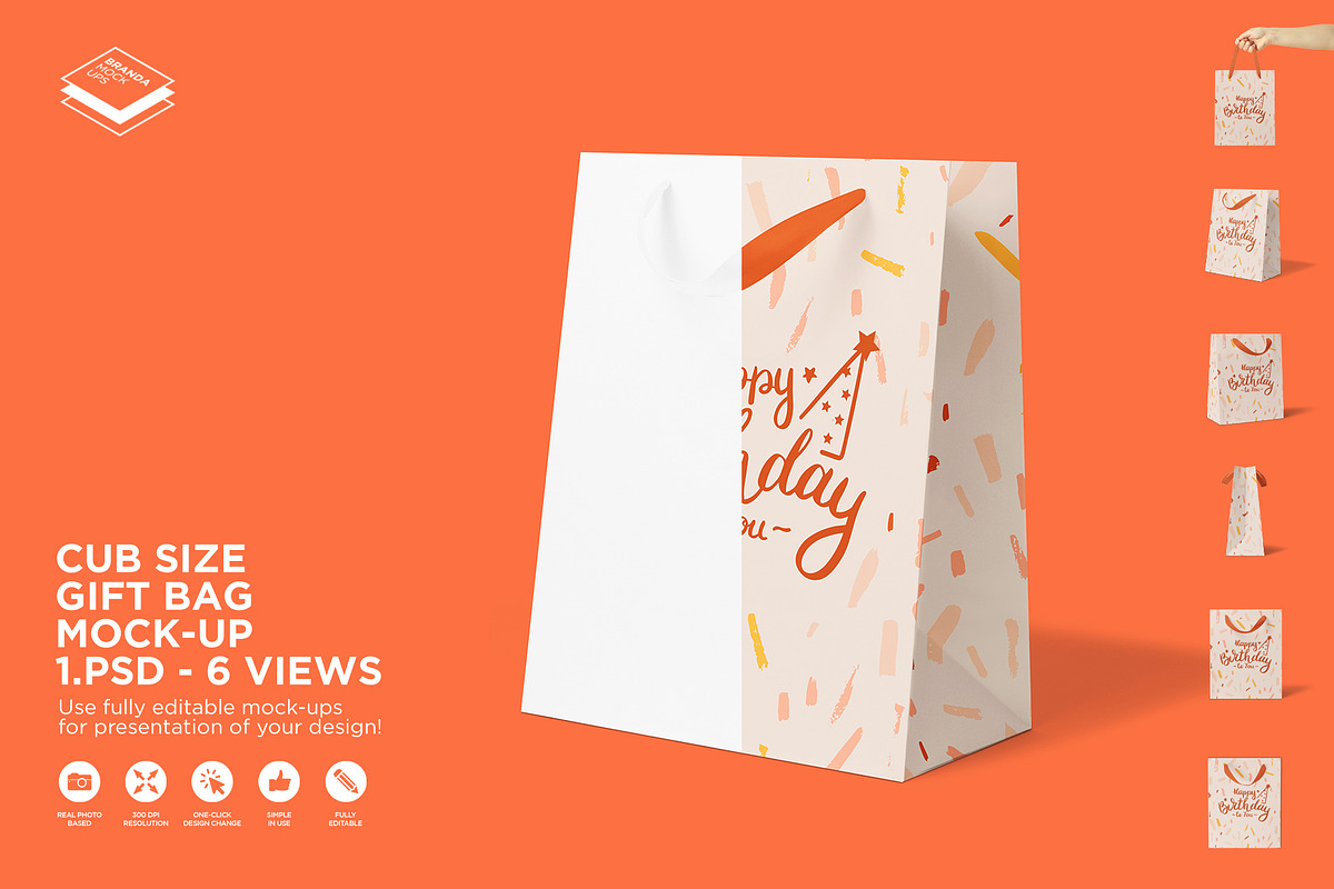 Cub Size Gift Bag Mock-up, a Print Template by Branda Keeps (Photo 1 of 17)