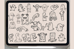 200 Cute Monster Brush Stamp V.1