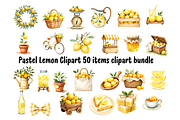 Pastel Lemon Clipart Bundle PNG, a Decorative Illustration by Anca Digital Vibe (Thumbnail 1 of 5)