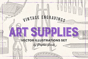 Art Supplies - Vintage Illustrations, an Illustration by Graphic Goods (Thumbnail 1 of 11)