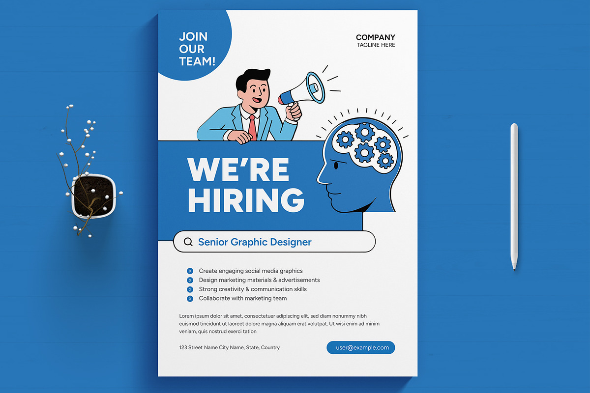 Job Hiring Flyer template, a Print Template by MightyDesign (Photo 1 of 8)