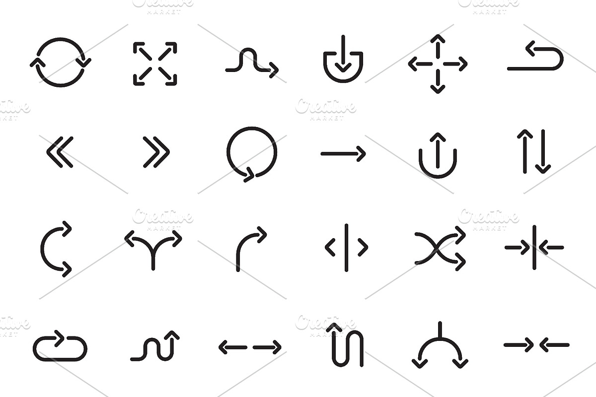 Navigation arrows icons. Vector, an Outline Icon by IMG Visuals