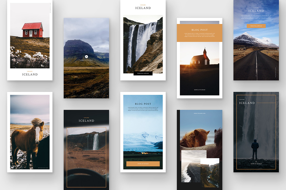 Iceland Instagram Story Templates, a Social Media Template by Hamilton. (Photo 8 of 9)