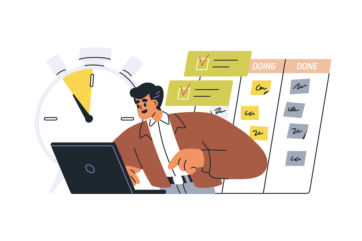 Time management. Business concept, a Work Illustration by Good Studio (Photo 2 of 9)