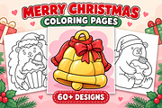 Merry Christmas Coloring Pages #4, a Seasonal Illustration by Inkivelle Studio (Thumbnail 1 of 3)