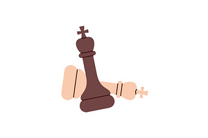 Victorious chess king standing over, an Object Illustration by GraphiShop