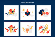 Smoking Hot | Fiery vector set, an Illustration by katieromanoff_art (Thumbnail 3 of 15)