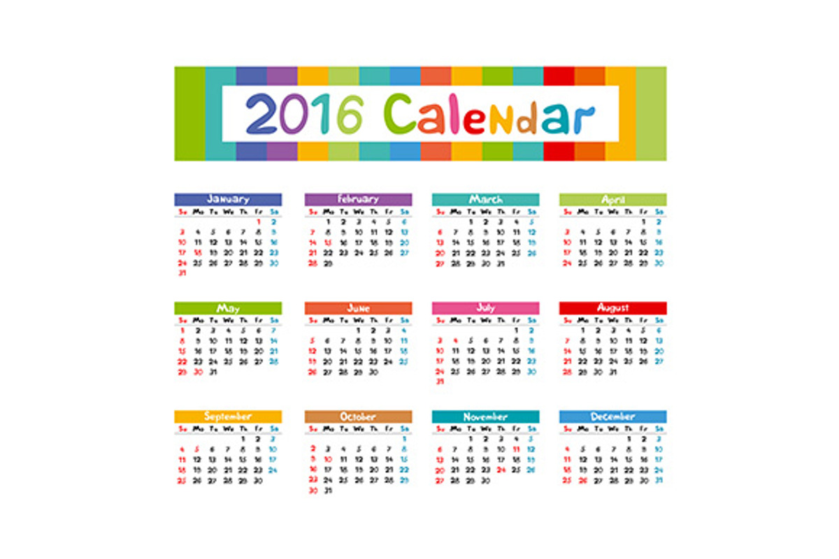 2016 Calendar vector kids hand made, a Stationery Template by Rommeo79 (Photo 5 of 5)