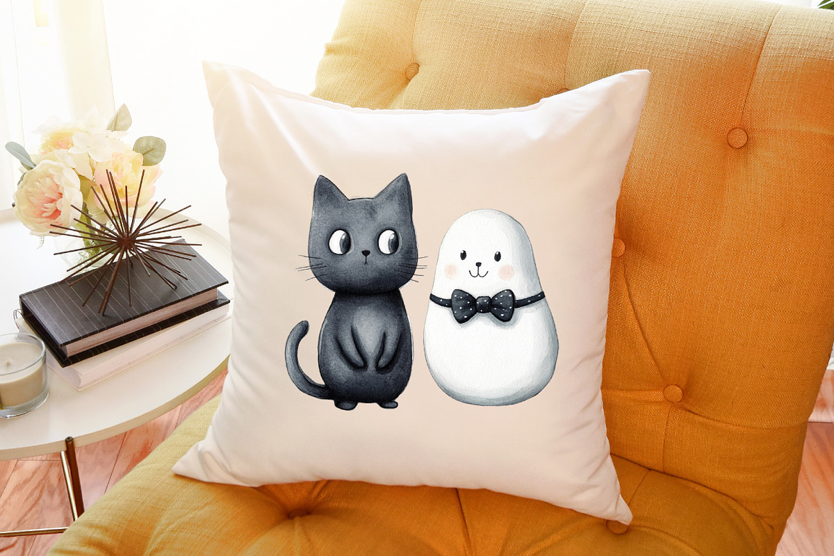 Ghost with Cat Clipart, an Illustration by Sublimation Artist (Photo 6 of 6)