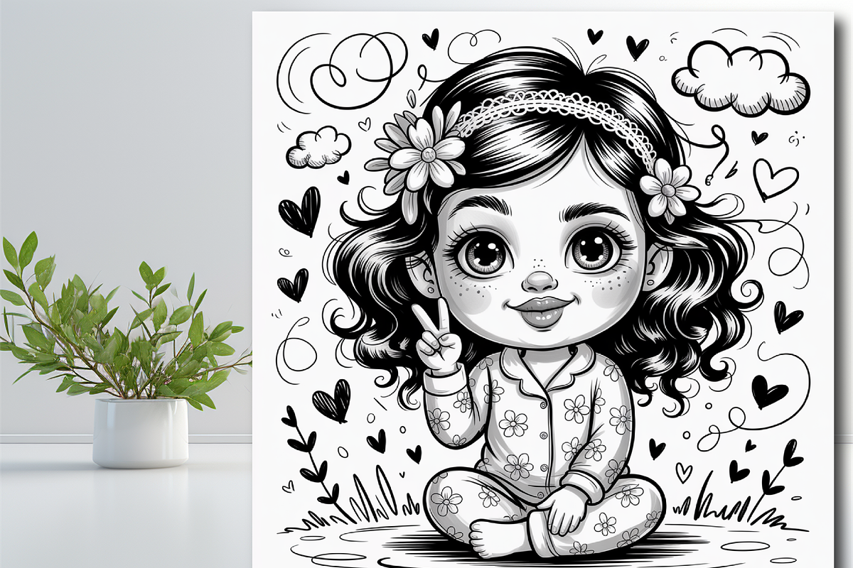Girl With a Playful Expression Color, an Education Illustration by Design Zone (Photo 4 of 8)
