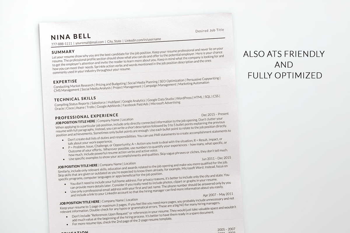 Simple Resume Templates ATS Word Mac, a Resume Template by BestResumes.Co (Photo 10 of 10)