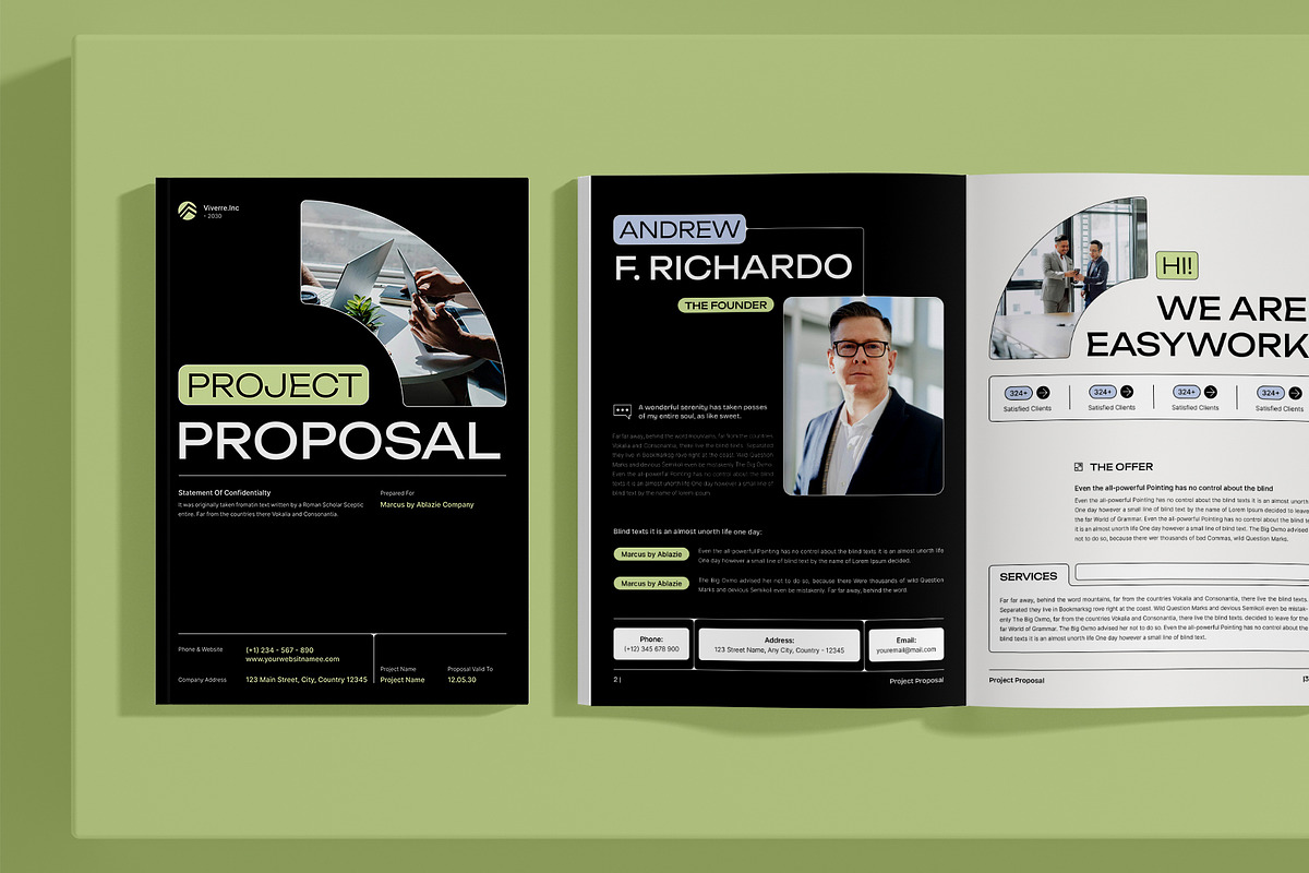 Black Corporate Project Proposal, a Stationery Template by Neermana (Photo 2 of 12)