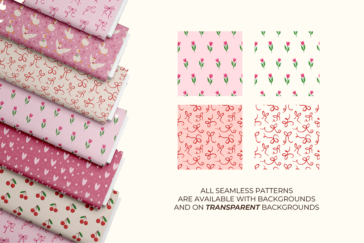 Romantic Geese-Clipart Pattern Cards, a Graphic by semenova.sense (Photo 9 of 11)