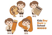 Kids Boy Back to School Vector Pack, an Illustration by MEDZ (Thumbnail 3 of 3)
