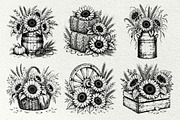 Sunflower Harvest Graphics, a Decorative Illustration by DENIDigitalArtSudio (Thumbnail 3 of 5)