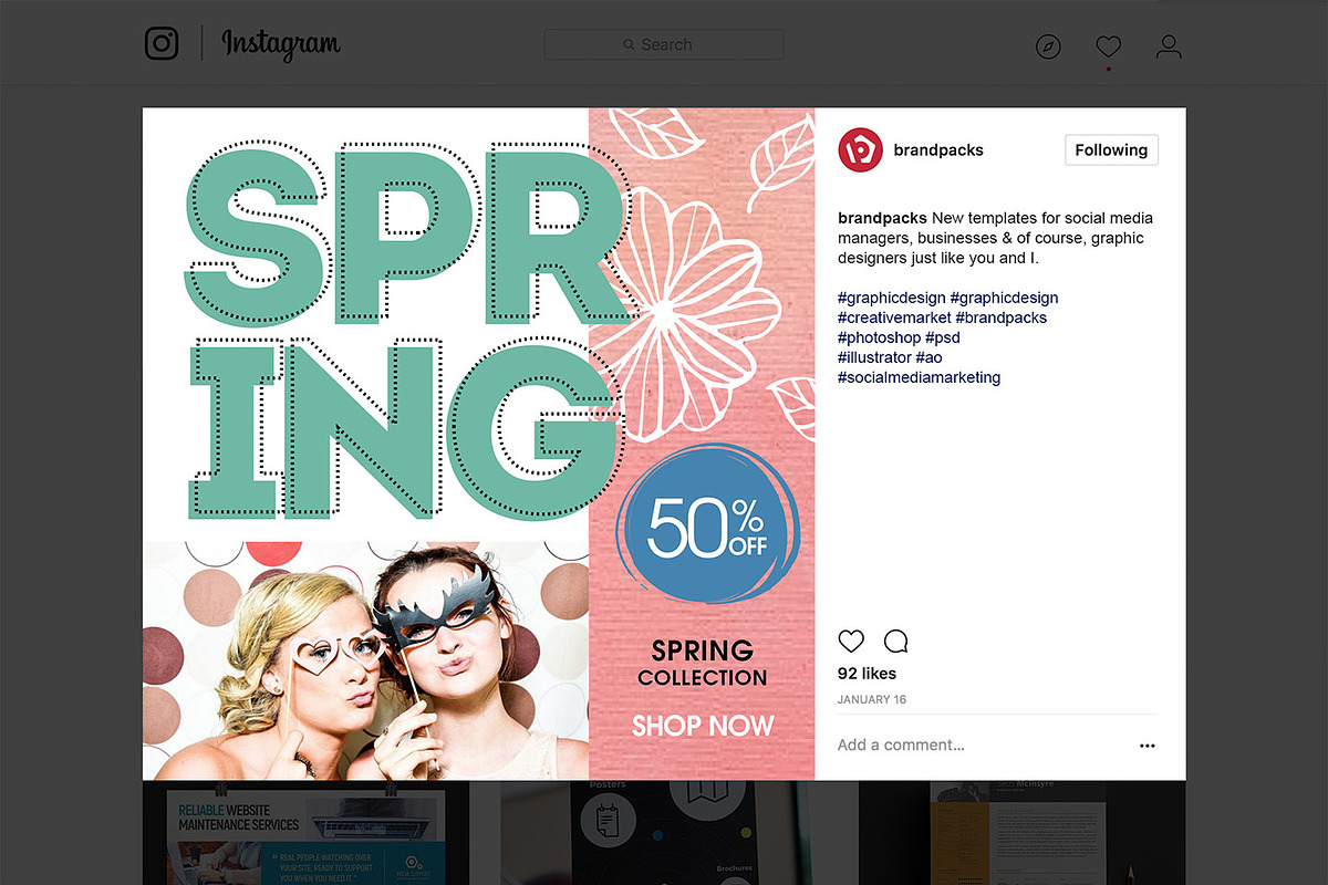 Spring Social Media Templates Pack, a Social Media Template by BrandPacks (Photo 9 of 16)