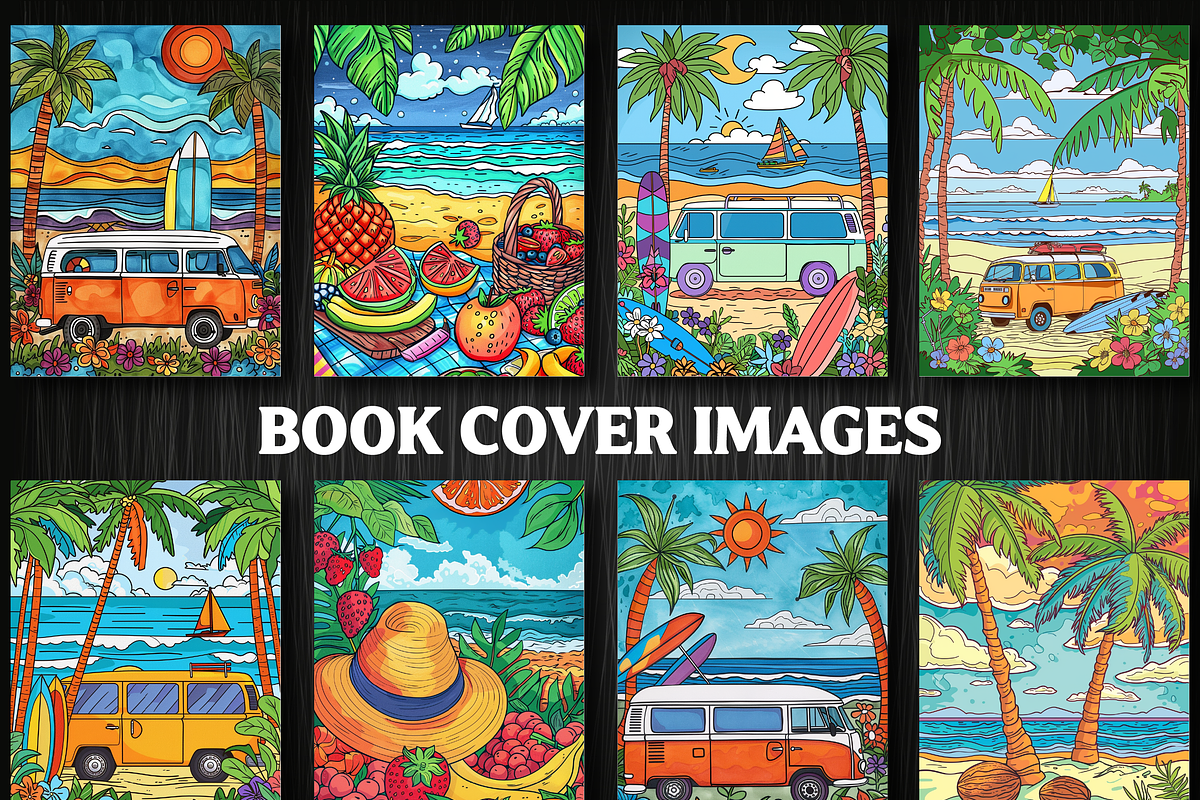 Summer Coloring book For Adults, a Seasonal Illustration by Design Station (Photo 3 of 4)
