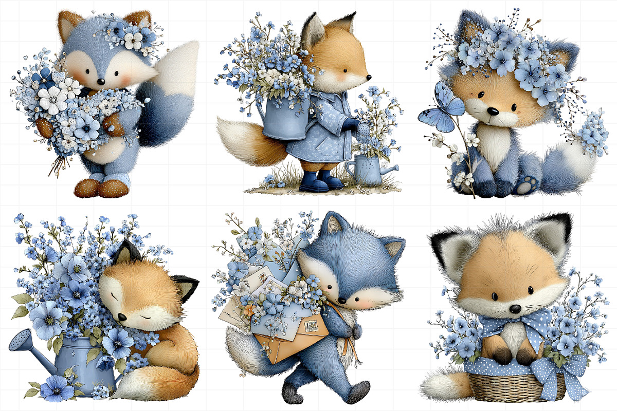Whimsical Spring Fox Clipart, an Illustration by Daily.Designs (Photo 5 of 8)