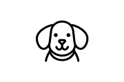 Dog face simple outline logo, a Branding & Logo Template by Vectorium Studio (Thumbnail 1 of 2)
