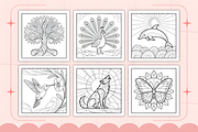 Stained Glass Coloring Page, a Decorative Illustration by Design Station (Thumbnail 2 of 3)
