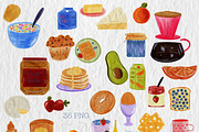 Breakfast WATERCOLOUR clipart pack, a Decorative Illustration by Oleksandra Illustrates (Thumbnail 2 of 27)