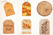 Vintage Wooden Autumn Tags Clipart, an Illustration by Libby Wishes (Thumbnail 10 of 10)