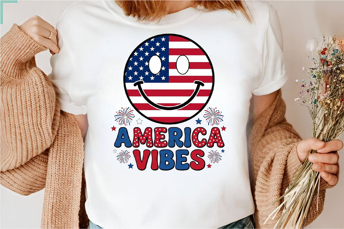 America Vibes Smiley Face 4th July, an Illustration by Designking (Photo 6 of 6)