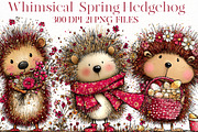 Whimsical Spring Hedgehog Clipart, an Illustration by Designworld (Thumbnail 1 of 8)