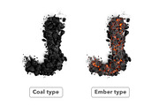 3D Psd Coal and Ember Letters, an Object Graphic by GK Creative (Thumbnail 5 of 8)