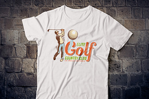 Golf Retro Logo Set