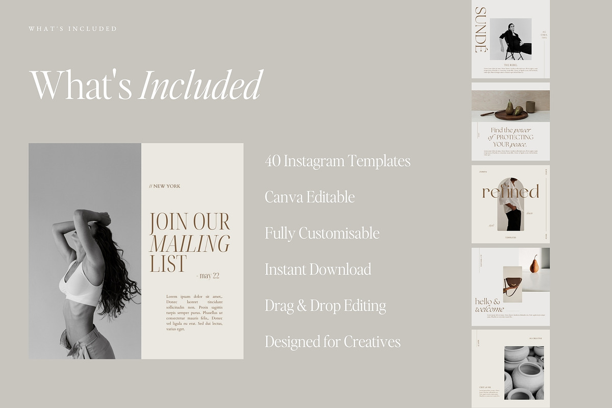 Minimalist Instagram Templates Canva, a Social Media Template by Adam and Grace (Photo 21 of 22)