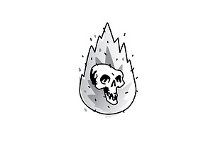 Illustration Of A Burning Skull