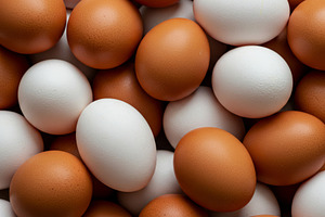 A pile of fresh chicken eggs, a Food & Drink Photo by professorinc